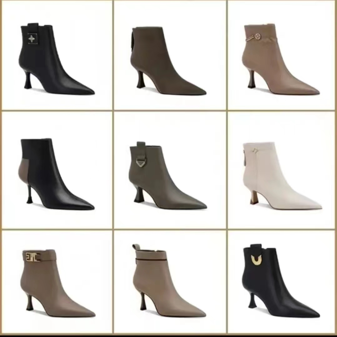 （201~300）洛时尚气质百搭休闲细粗低中跟女士短靴【按编码下单】