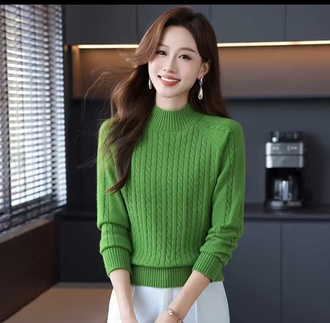 秋冬新款针织衫毛衫半高领宽松时尚打底衫厚款百搭常规加厚常规款