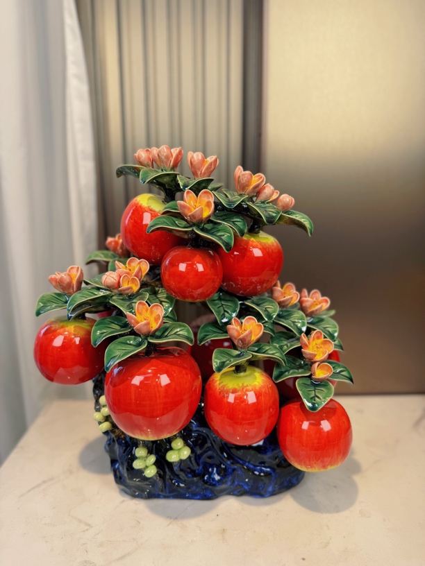 【平安富贵苹果树】石湾公仔尺寸长度36高度40