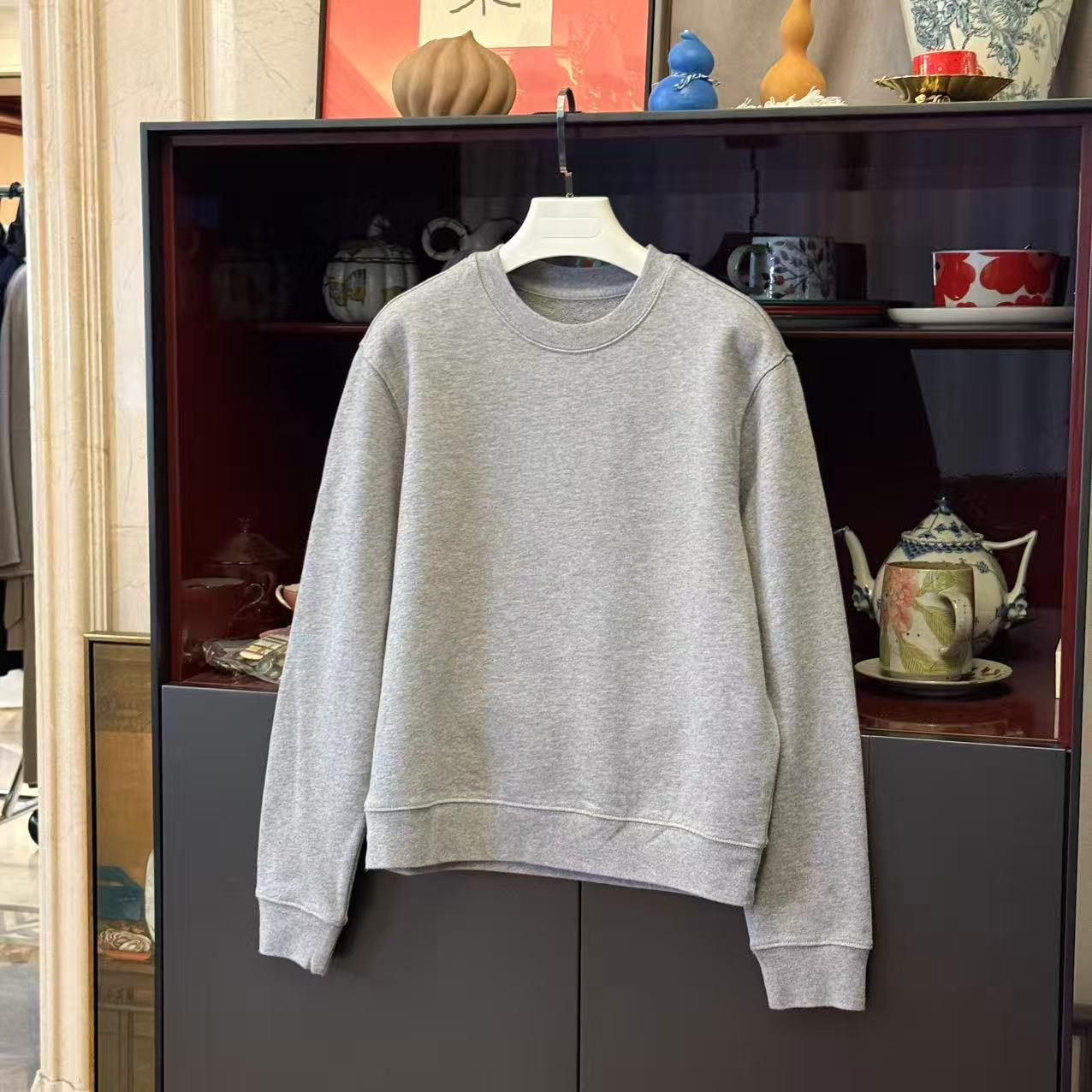 MYL 2025秋冬新品羊绒混灰色针织衫圆领长袖休闲宽松纯色针织卫衣