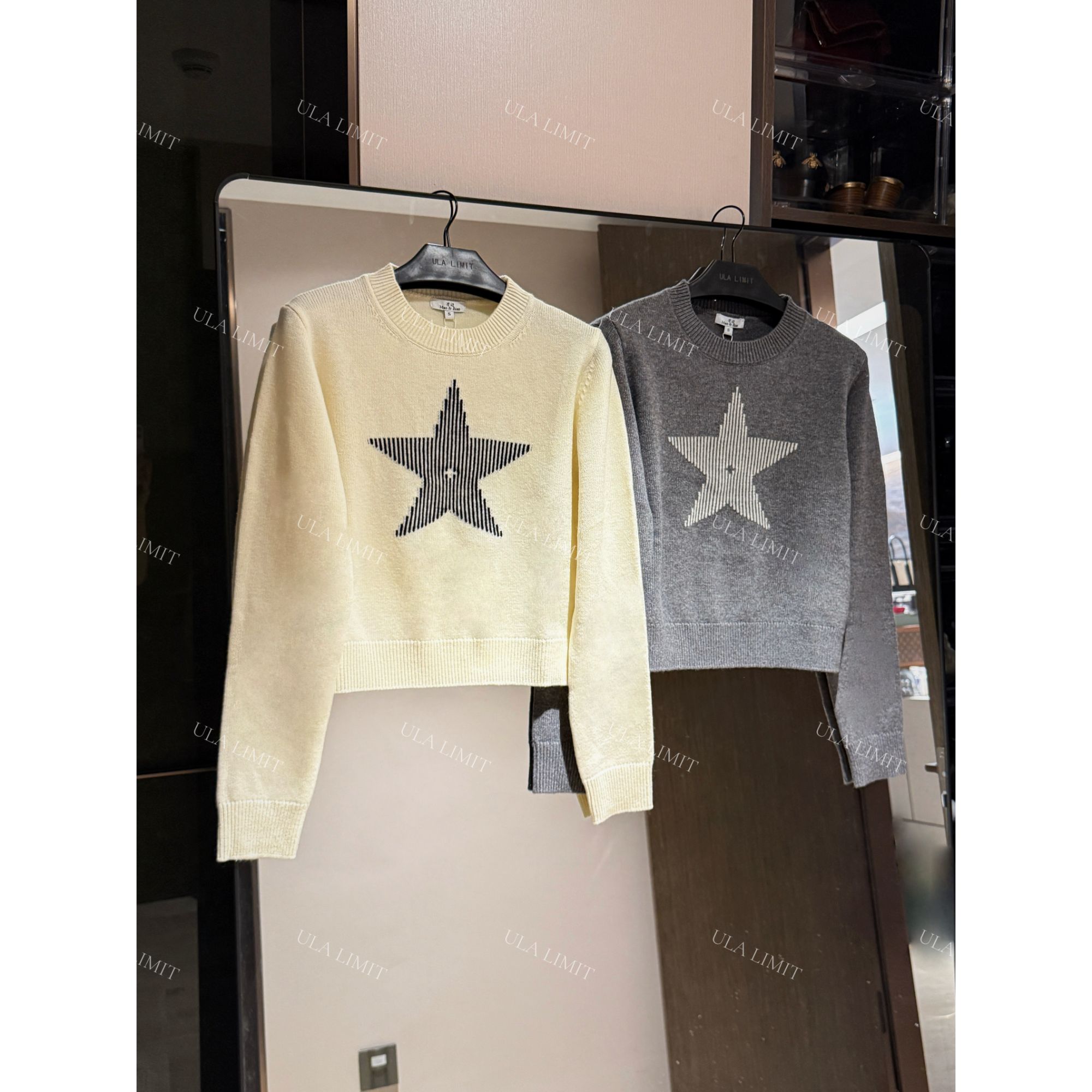 【ULA LIMIT】【现货】星星圆领套头羊毛针织衫秋冬时尚百搭