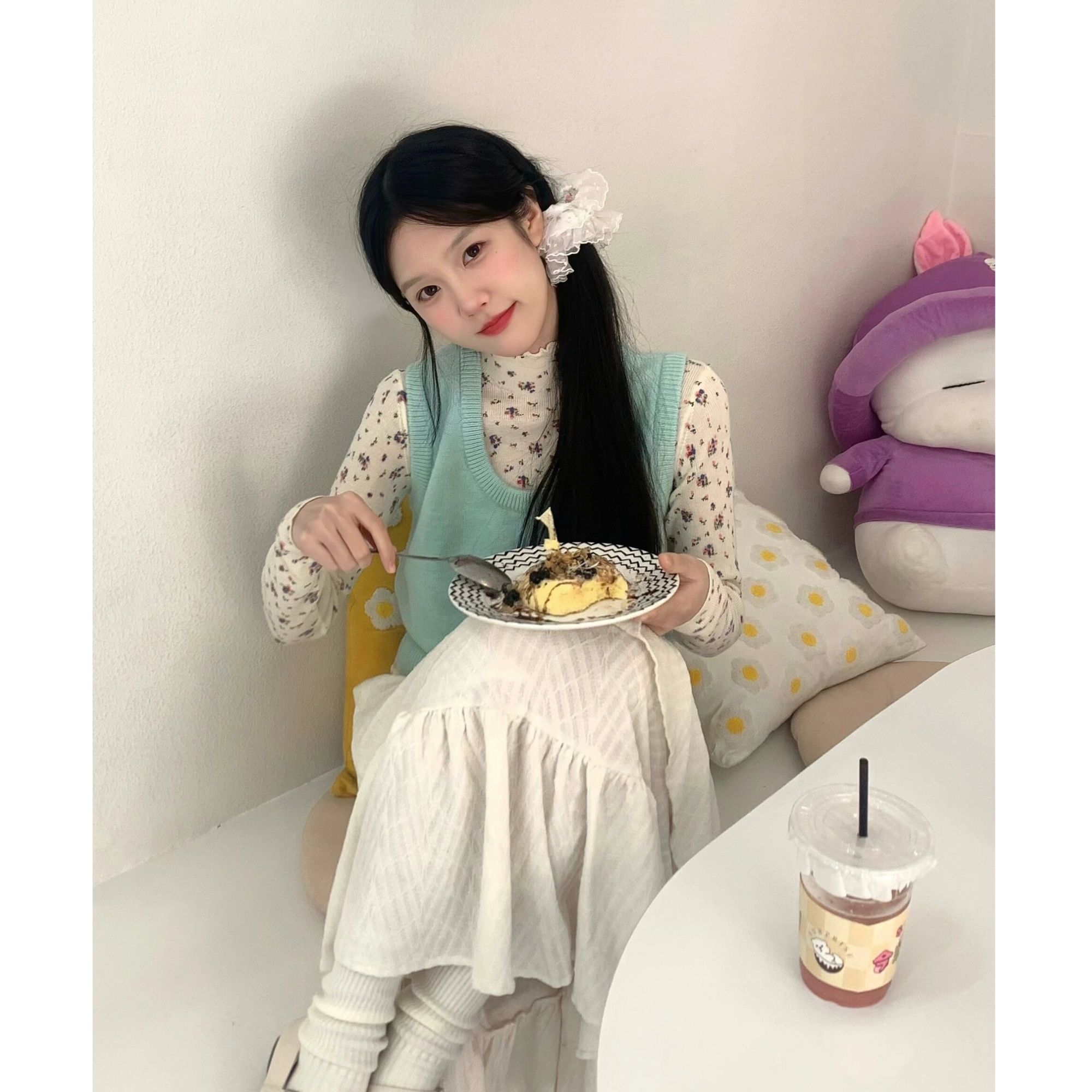 FANGJIE 韩系甜美百搭针织马甲背心女2025春季外搭毛衣短款上衣女