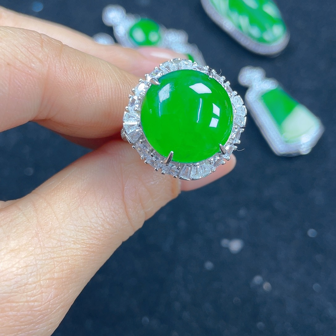 翡翠吊坠(不含链)银S925镶嵌