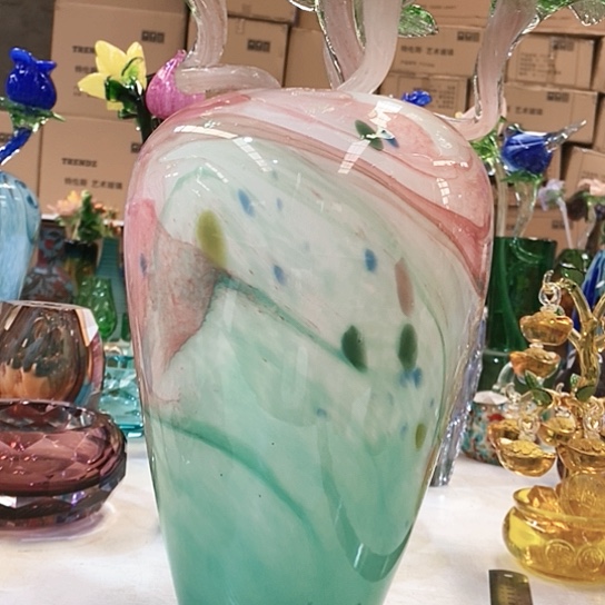 琉璃花瓶高31厘米口径9厘米