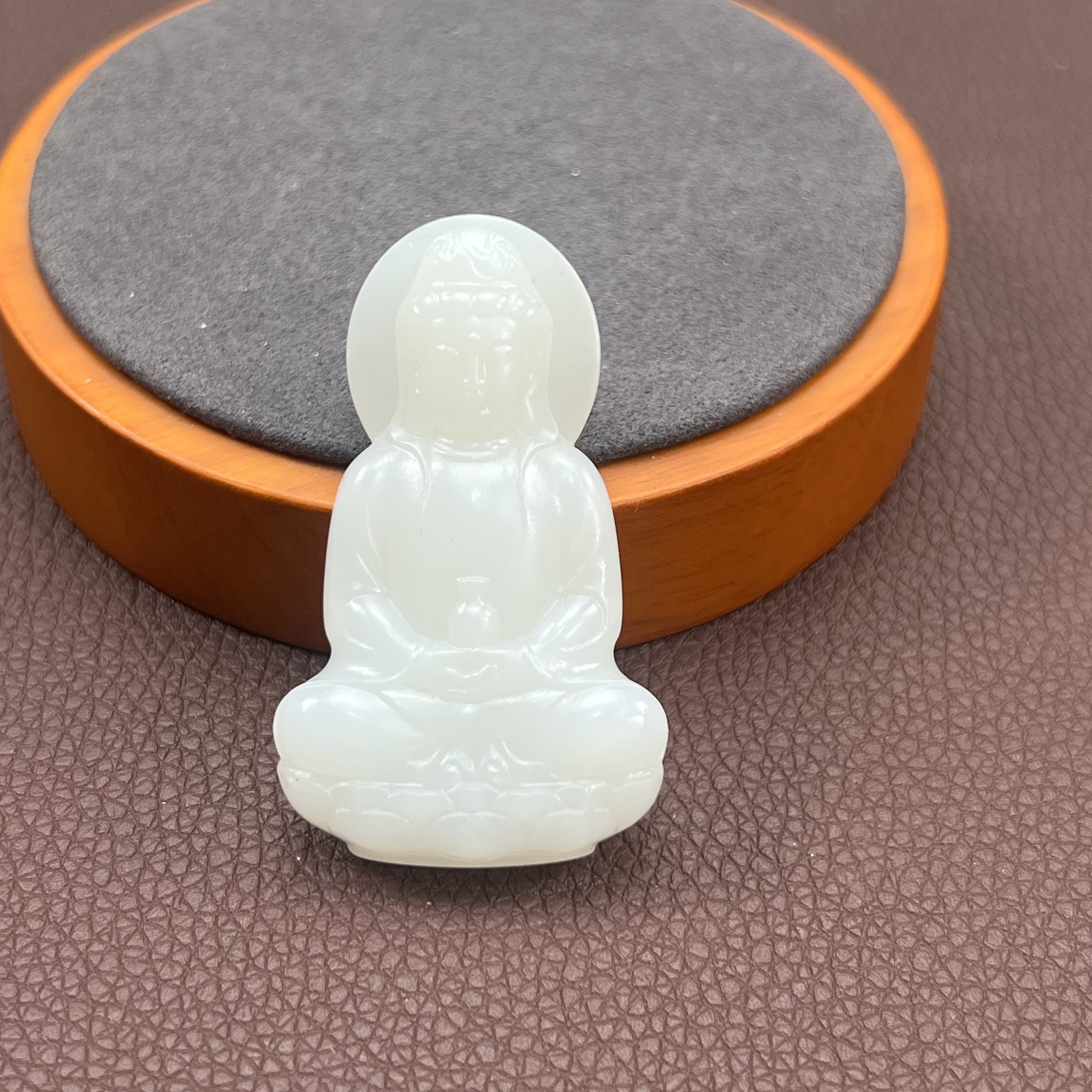 新疆和田玉白玉观音菩萨男士吊坠雕刻观音复古送礼物