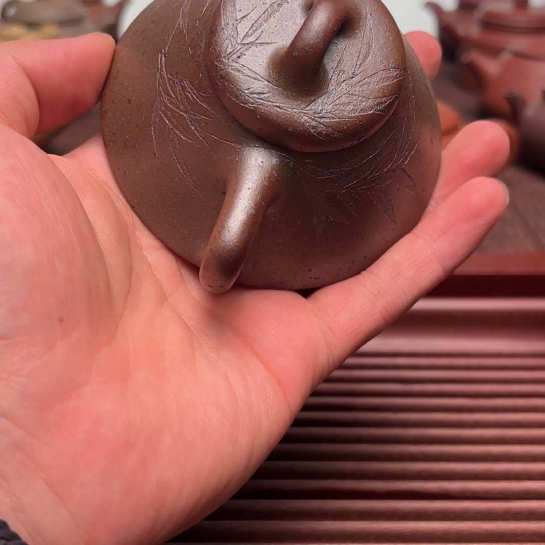 茶壶紫砂广*柴烧周瓢110cc底槽清花块