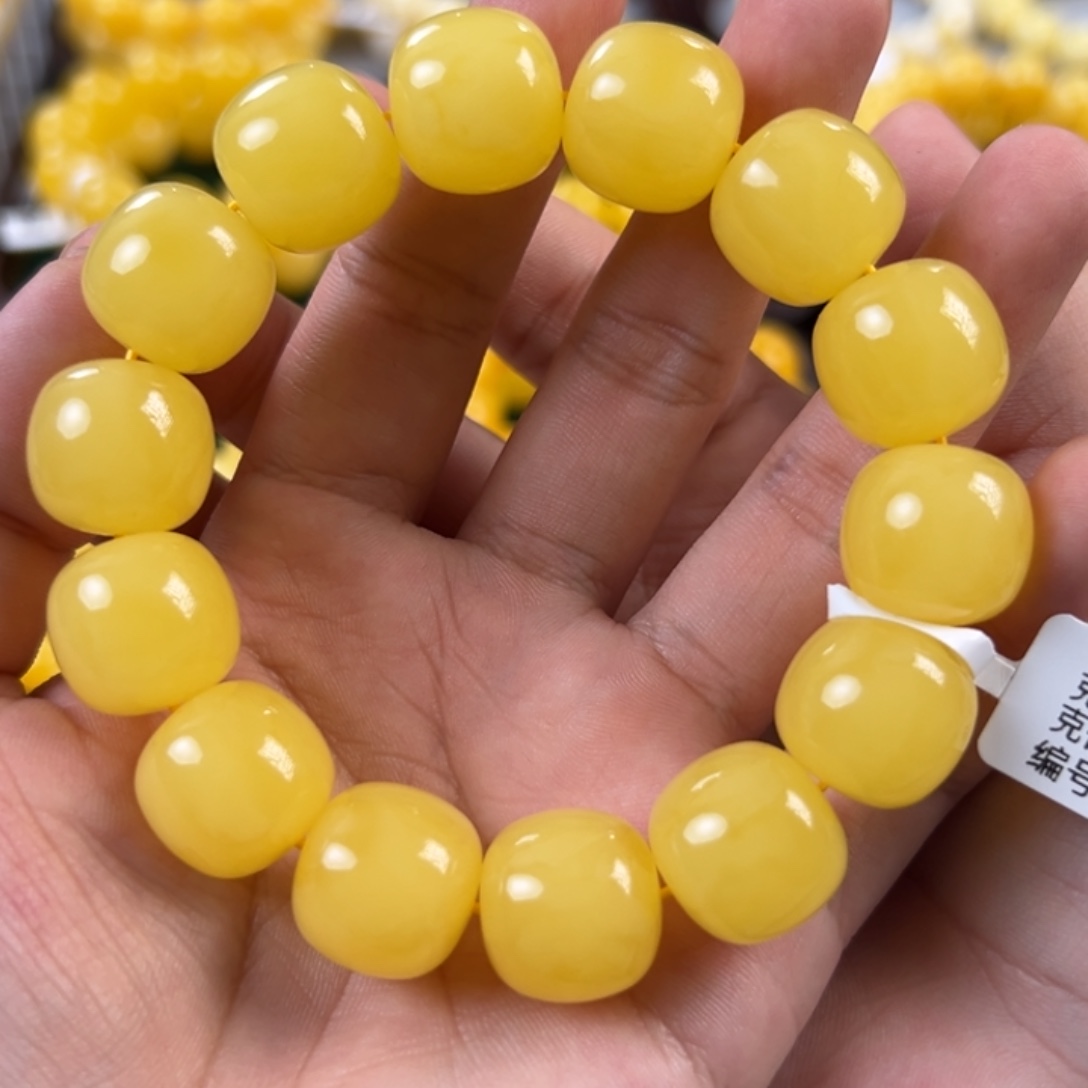 琥珀未镶嵌手链37.8g焦皮同料老型15mm rf