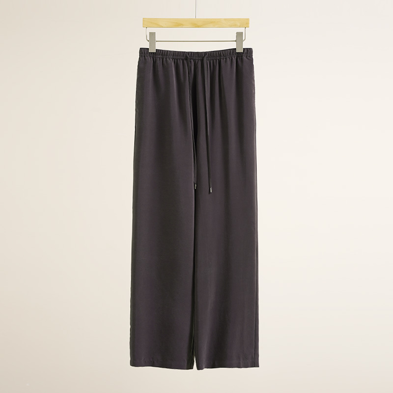 6A级砂洗重磅100%桑蚕丝百搭松紧腰女士休闲裤（250984）