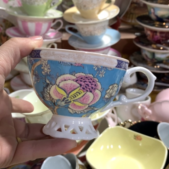 瓷片微瑕陶瓷处理介意请慎拍180毫升脱金手柄没有描金