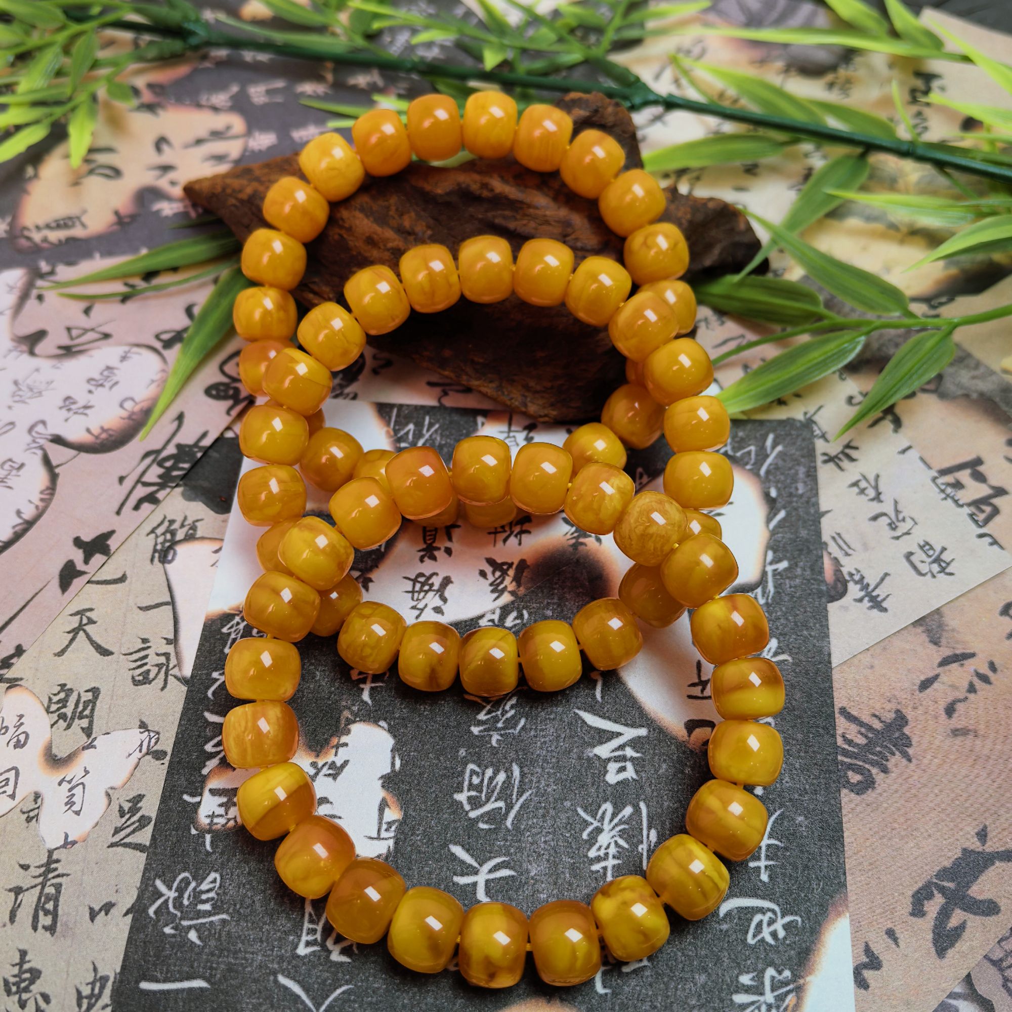 【蜜语】原矿天然 卡10+ 亮皮精工老型花蜡手串多样发一