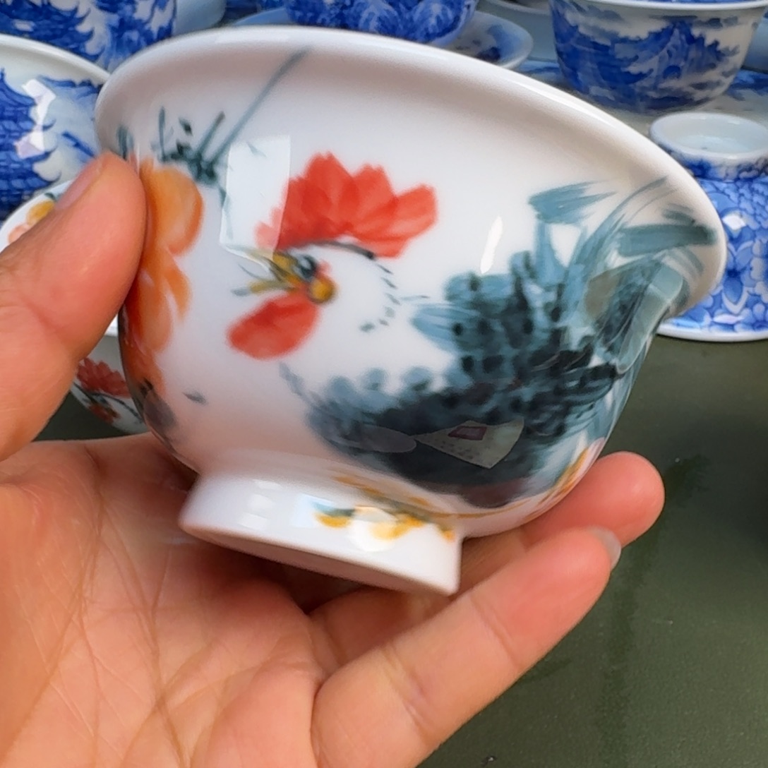 瓷景德镇纯手绘茶具圆圆256