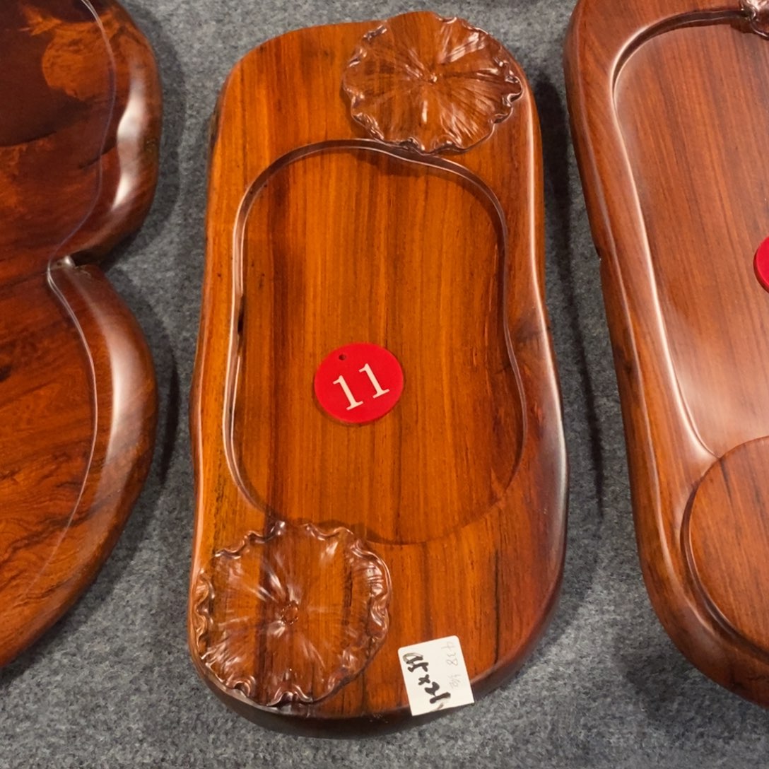 奮*缅甸花梨木自然随形茶盘