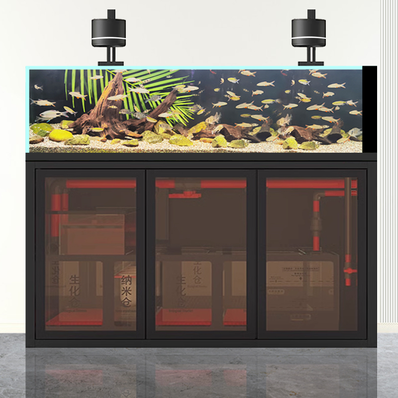 红运极窄溪流缸底滤鱼缸客厅家用中小型南美极窄溪流缸兰寿鱼缸