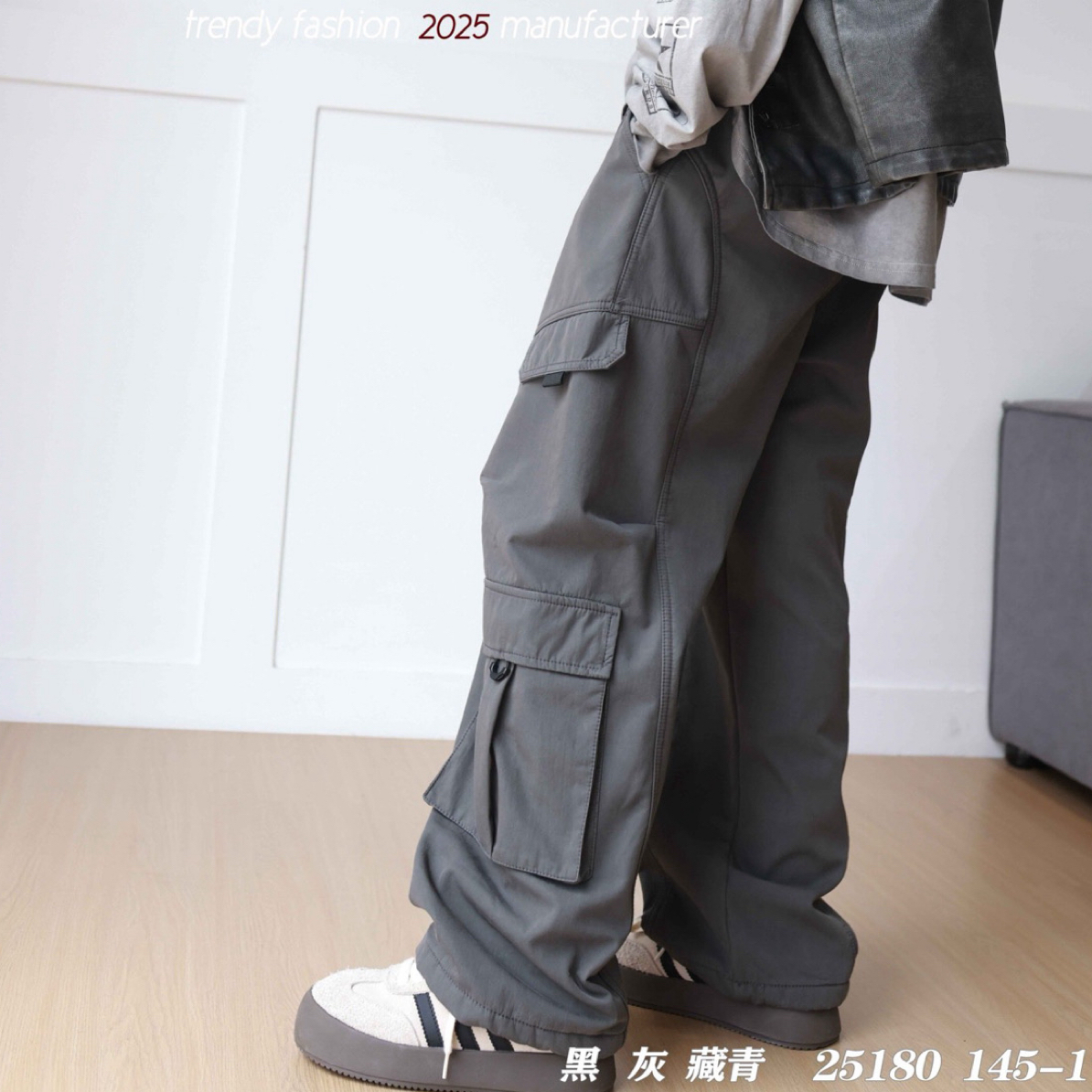 儿童工装裤秋冬加绒中大童一体绒25180 长裤男童女童洋气休闲保暖