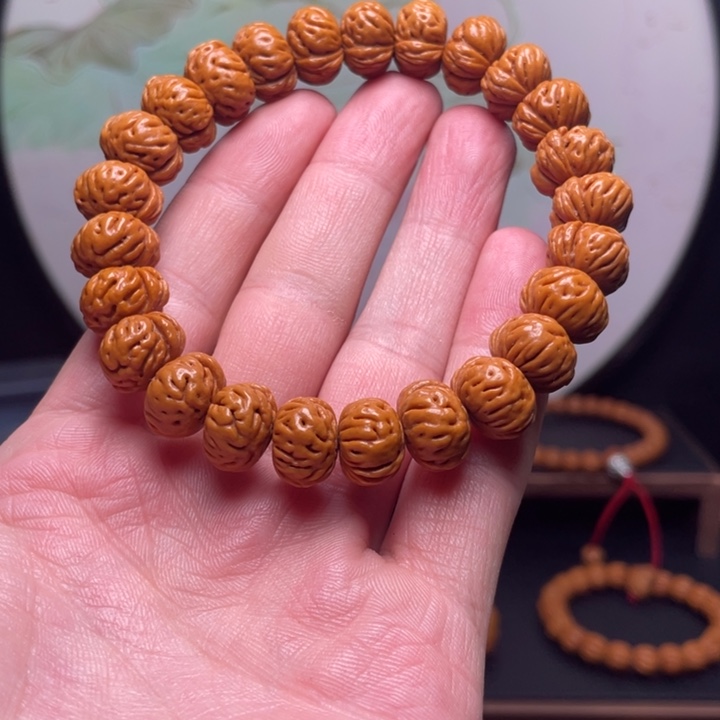 竹***阶手串桃核13蟠桃手串