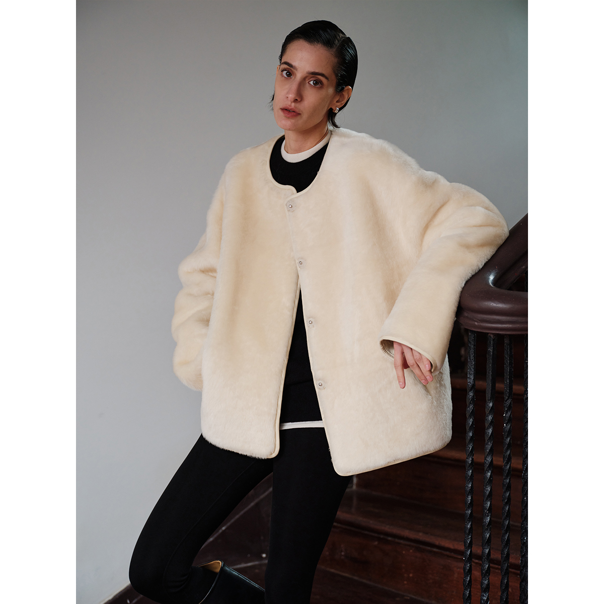 MSBEAST/野兽小姐粉丝内购会美利奴皮毛一体外套丨冰雪奇缘 95073