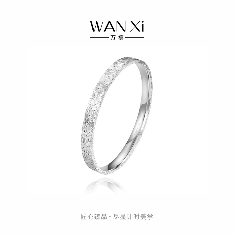 个性日韩气质精致碎冰冰闭口手镯实心999.9通体