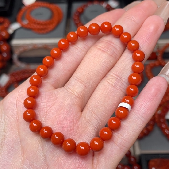 南红玛瑙手链未镶嵌十**扣