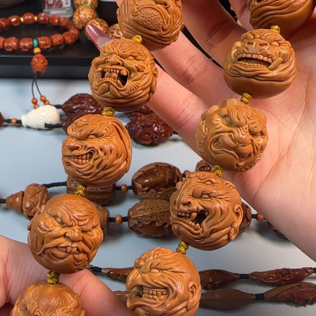 橄榄核手串/手链尺寸2.3油核十二生肖恶僧手持