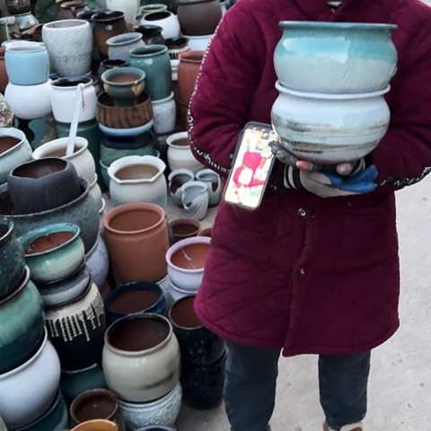 口19高13瑕疵盆瑕子 