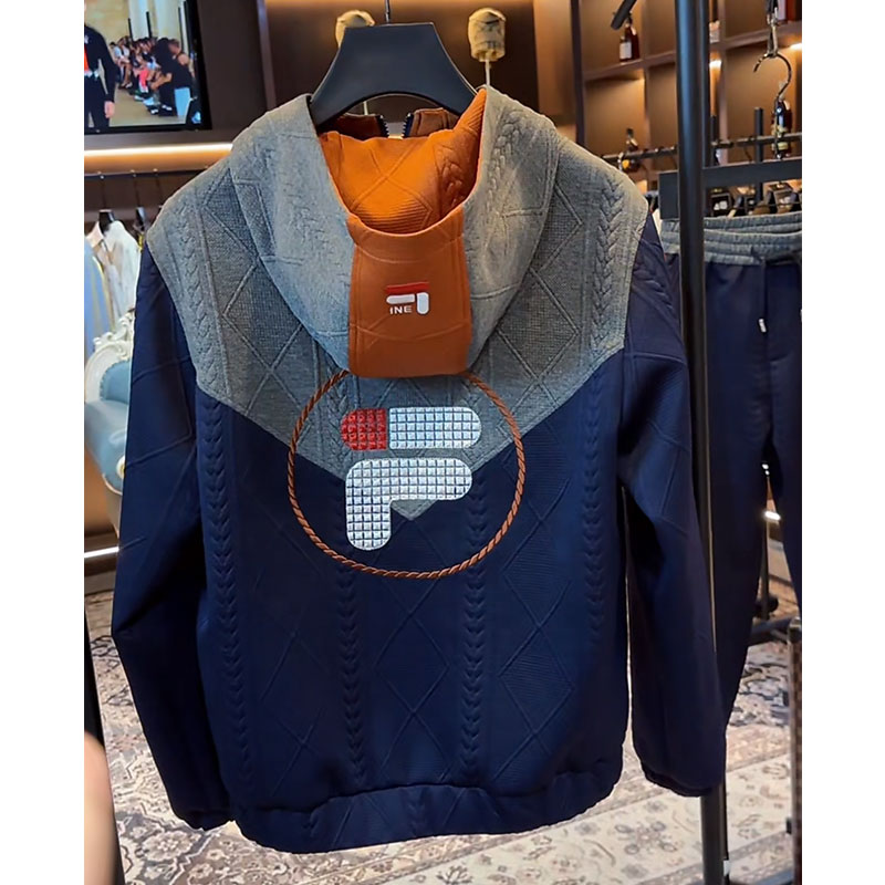 欧洲站轻奢高定大牌男装夹克2025秋新款字母刺绣宽松撞色连帽外套