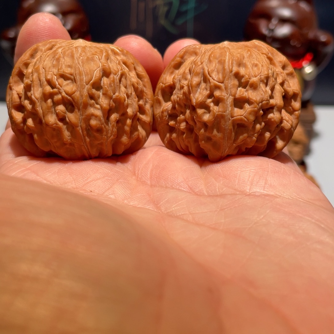 文玩核桃把件磨盘40全品
