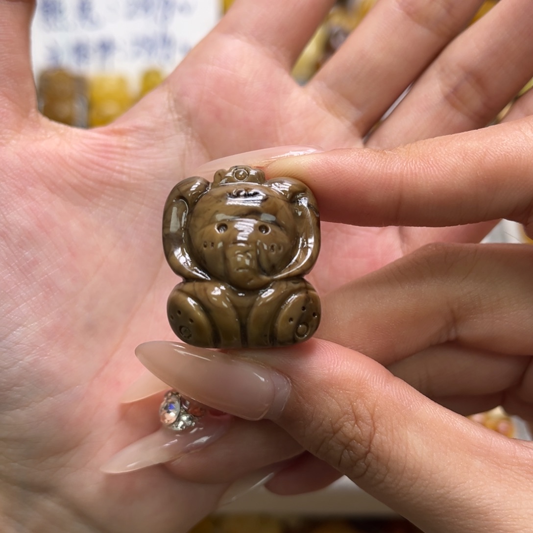 琥珀未镶嵌裸石天然琥珀根珀小象
