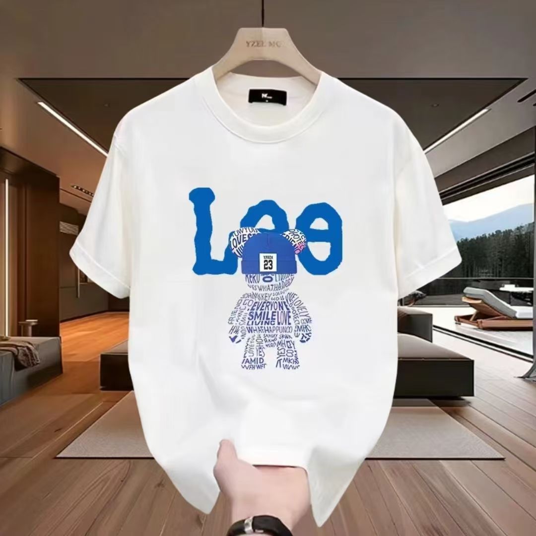 圆领夏季韩版印花修身情侣T恤潮流上衣百搭卡通春夏