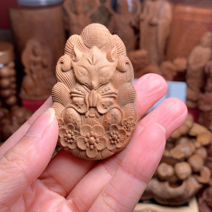 檀香木无事牌老山檀凤九牌