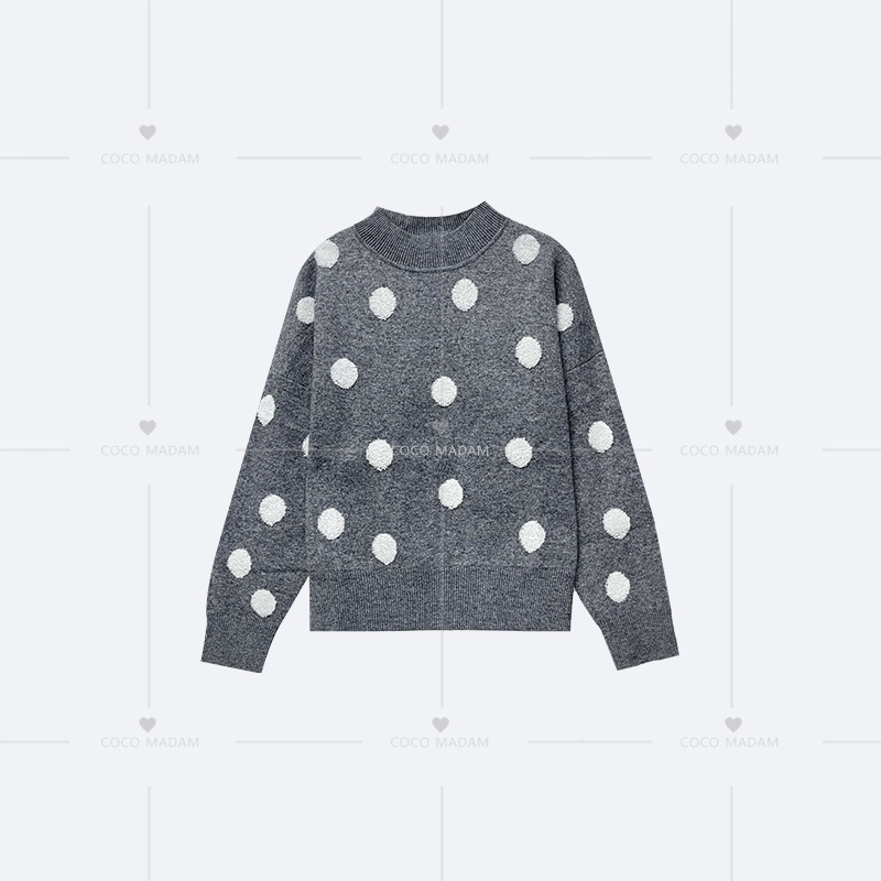 NIUNIU · Niu-493 100羊毛时尚百搭波点圆领毛衣
