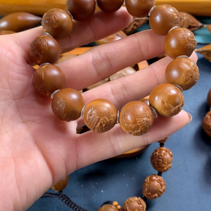 橄榄核手串/手链矿****肉橄榄核雕刻手串