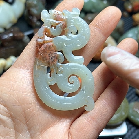 白玉菩提吊坠摆件