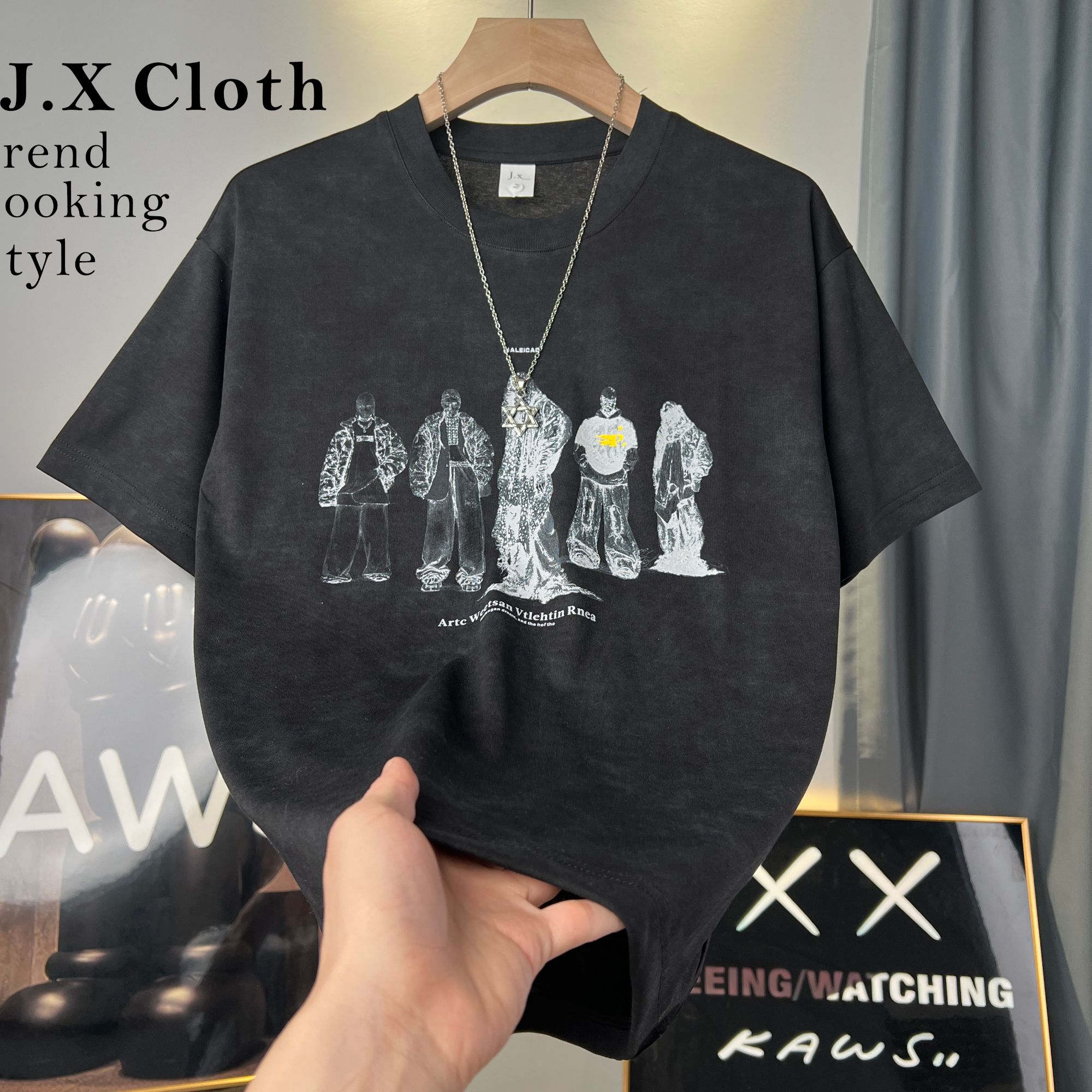 男士2025夏季潮流扎染短袖男透气美式休闲百搭印花圆领T恤【26款】