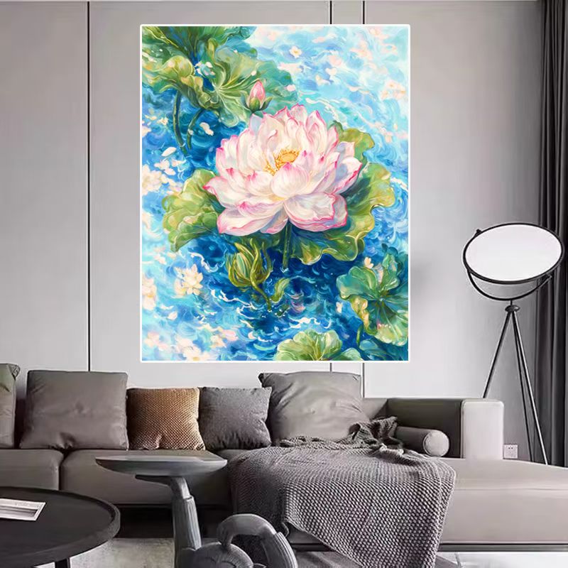 新款亭亭玉立十字绣大格四股绣六股绣90*75厘米油画版餐厅卧室