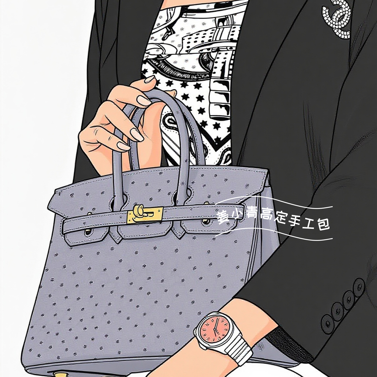 姜小青私定【特殊皮鸵鸟*bk25系列】手工订制女包【已用代金券】