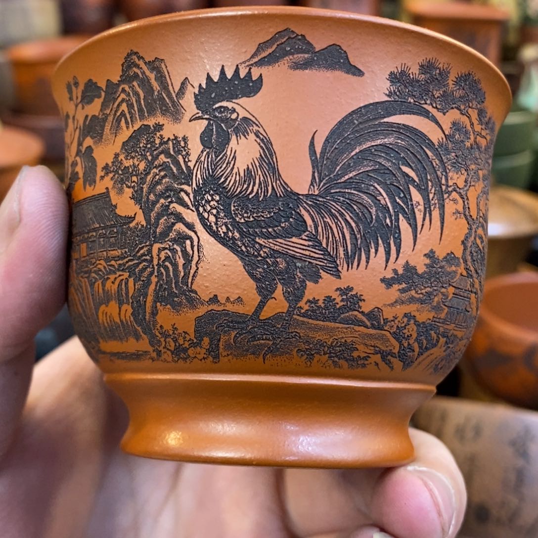 紫砂杯子宜兴全手工紫砂杯