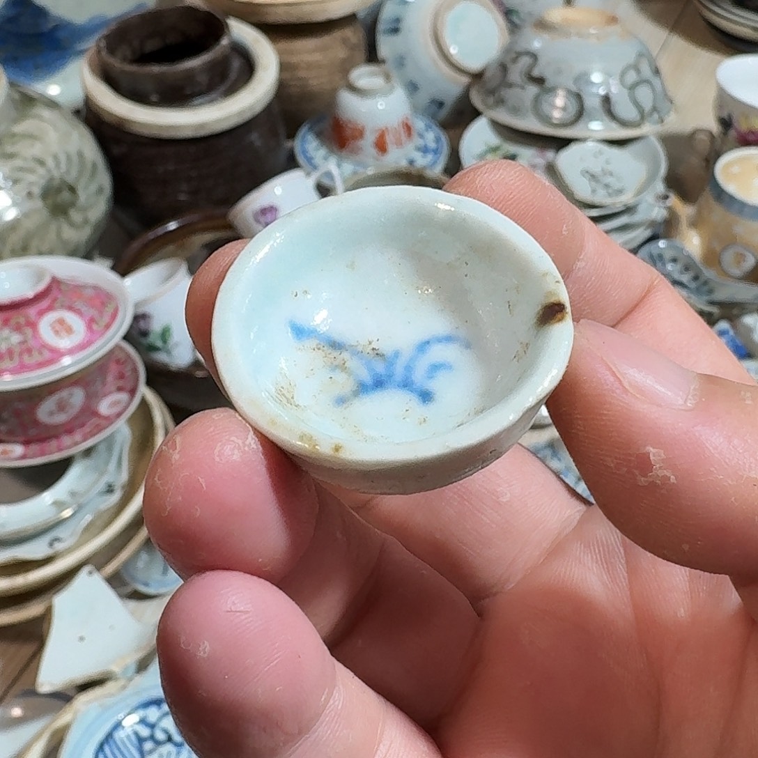 瓷片青花蟋蟀食罐，顺丰包邮