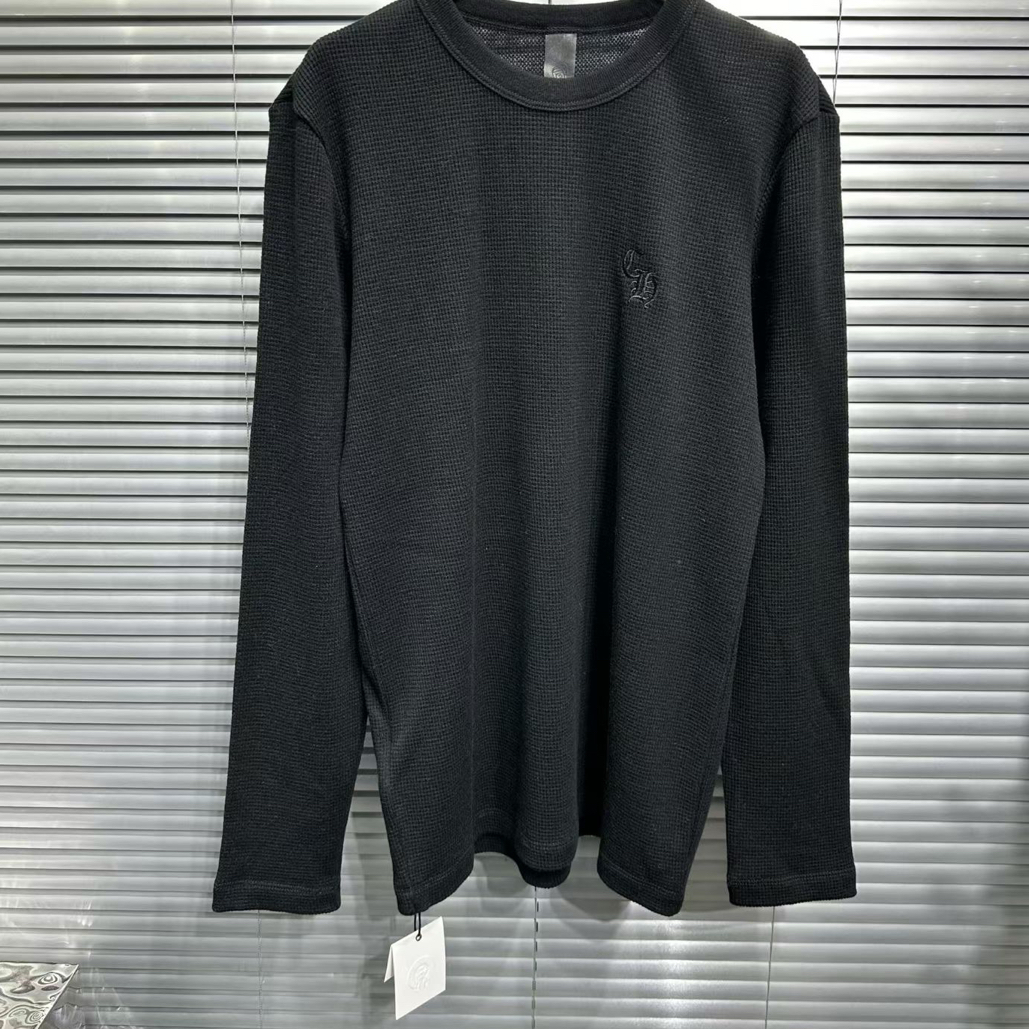 未使用 Chrome Hearts/克罗心 领口刺绣华夫格长袖/M码