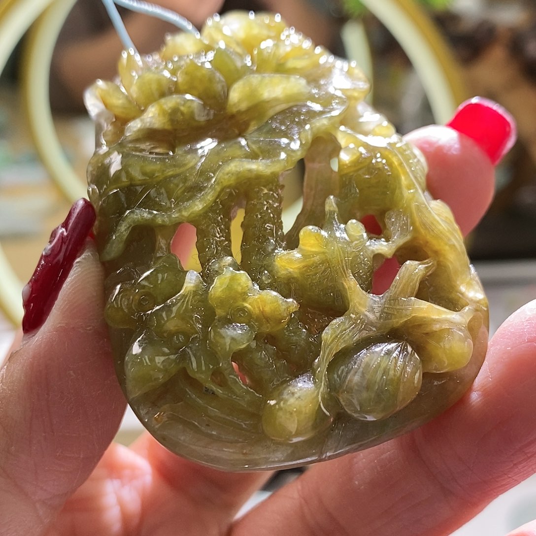 【闪购商品】翡翠颈饰未镶嵌荷叶