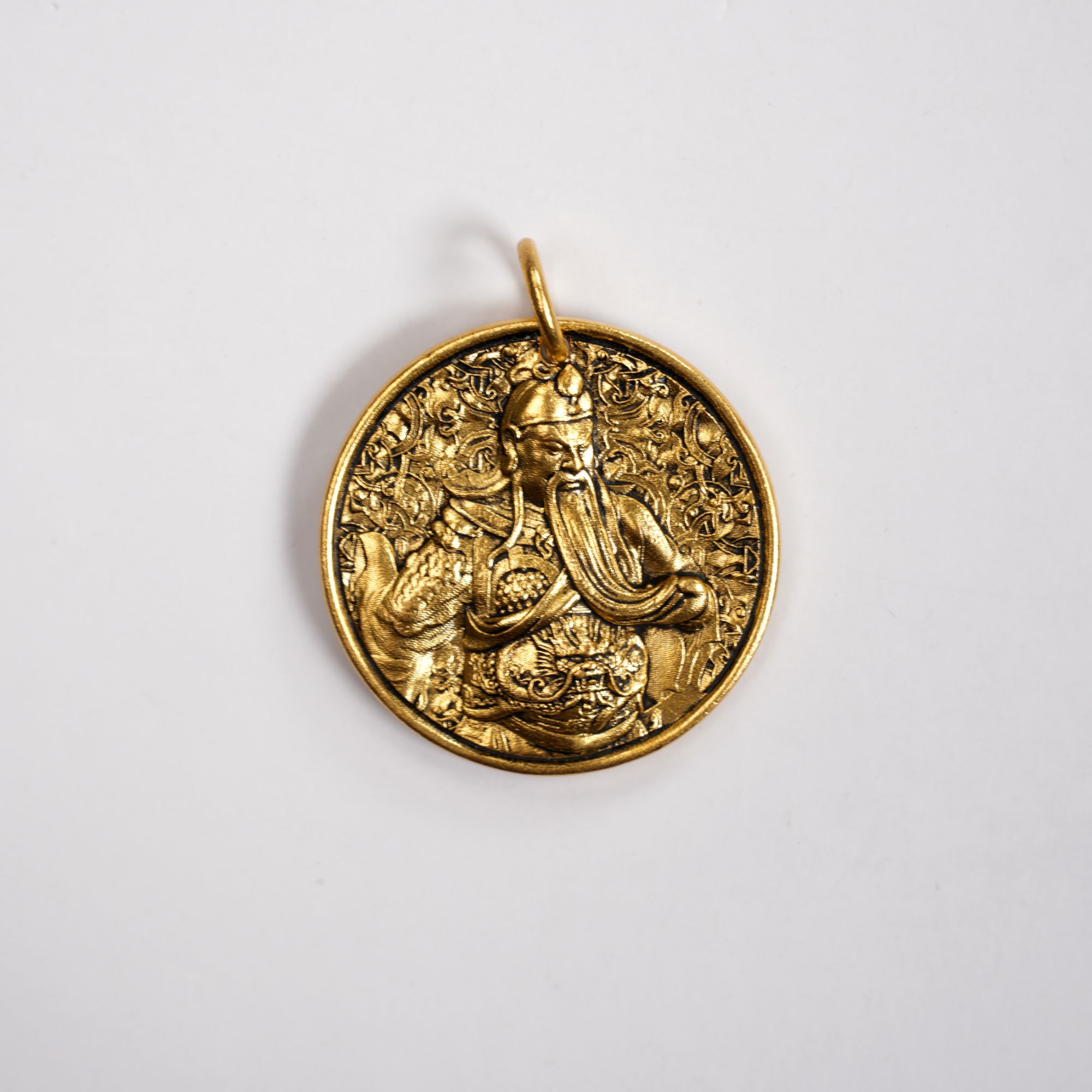 深圳水贝 足金 关二爷圆牌吊坠 古法工艺 克价831/g