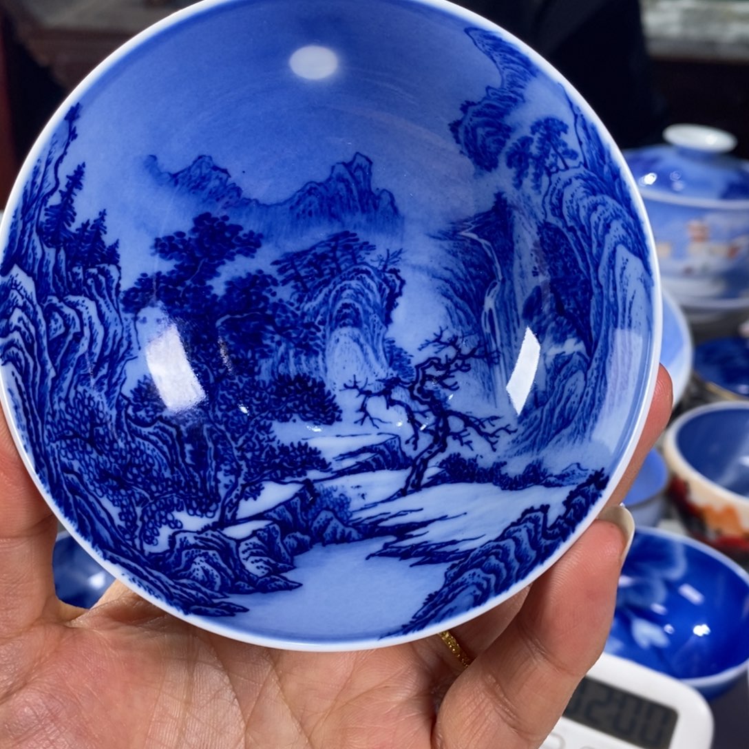 青花山水主人杯杯