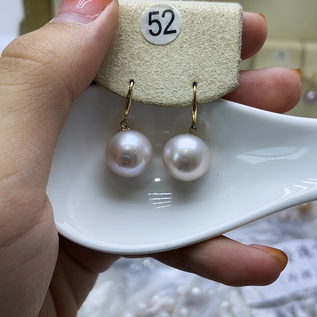 18K金镶嵌耳饰淡水珍珠