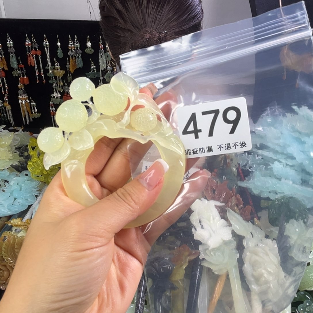 未镶嵌岫玉发饰小***啊