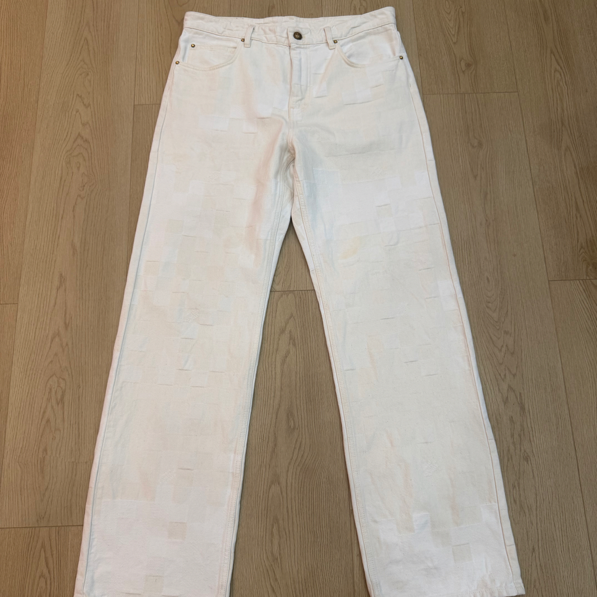 95新 LouisVuitton/路易威登 LV 棋盘格牛仔长裤 33码/95新
