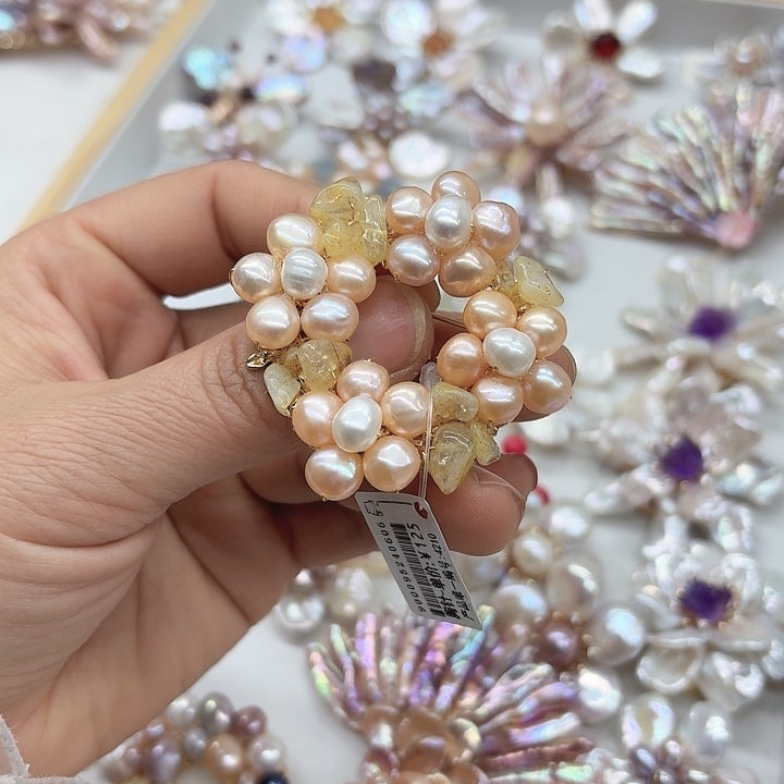 淡水珍珠发饰银S925镶嵌