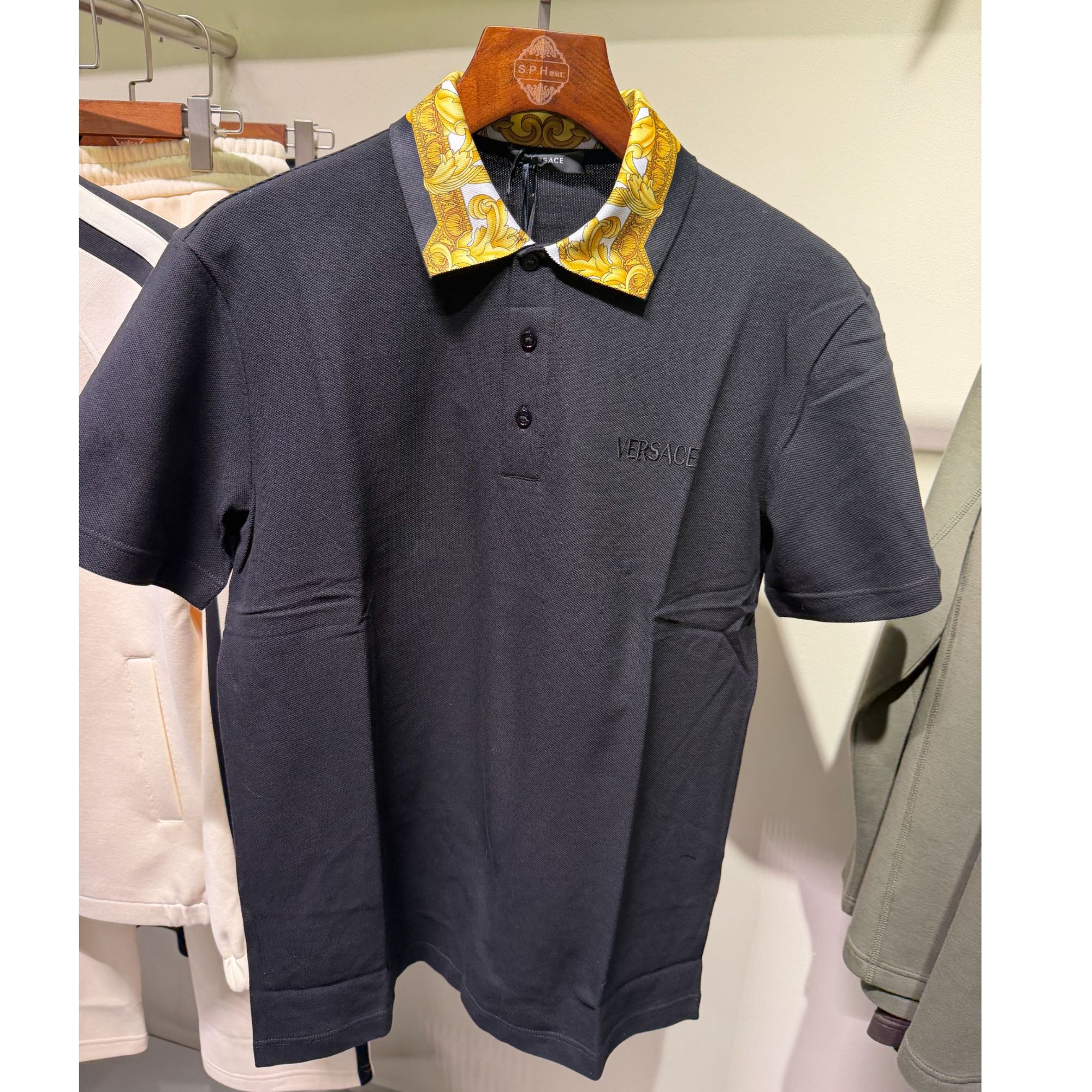 未使用 VERSACE/范思哲 范思哲男款花领polo休闲POLO衫衫男装运动