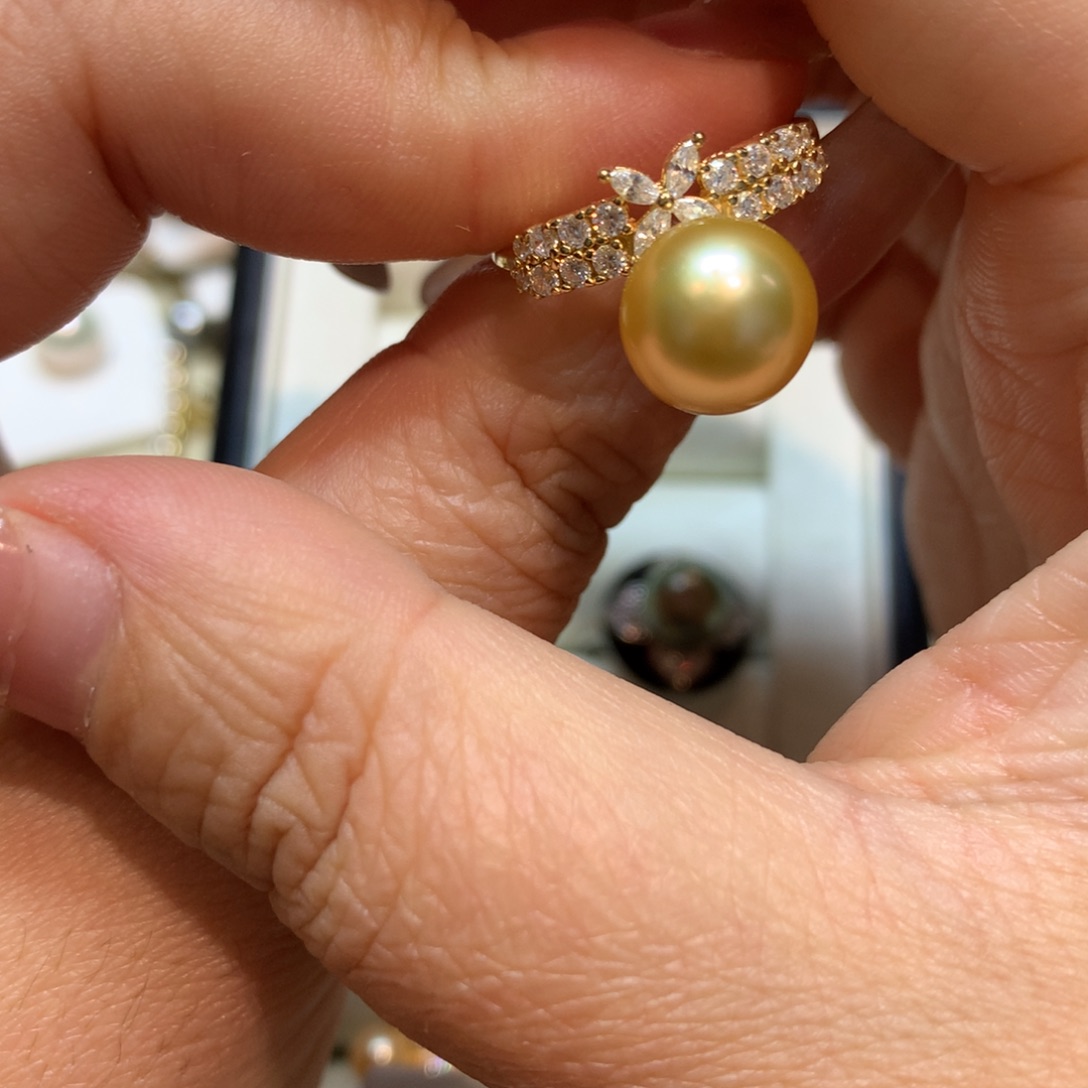 海水珍珠戒指银S925镶嵌