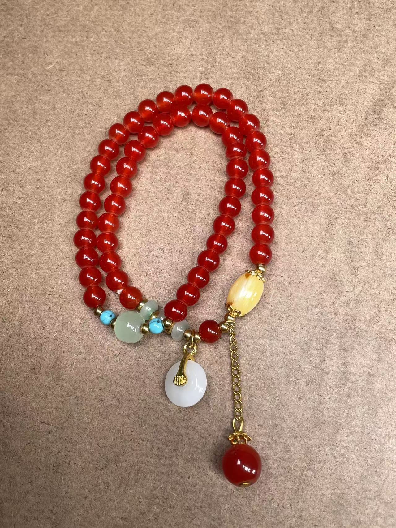 红琉璃平安扣手串 无礼盒 MK1066