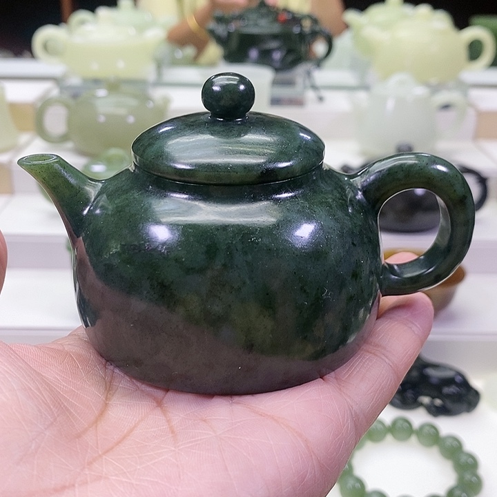 未镶嵌和田玉挂件茶壶130m l