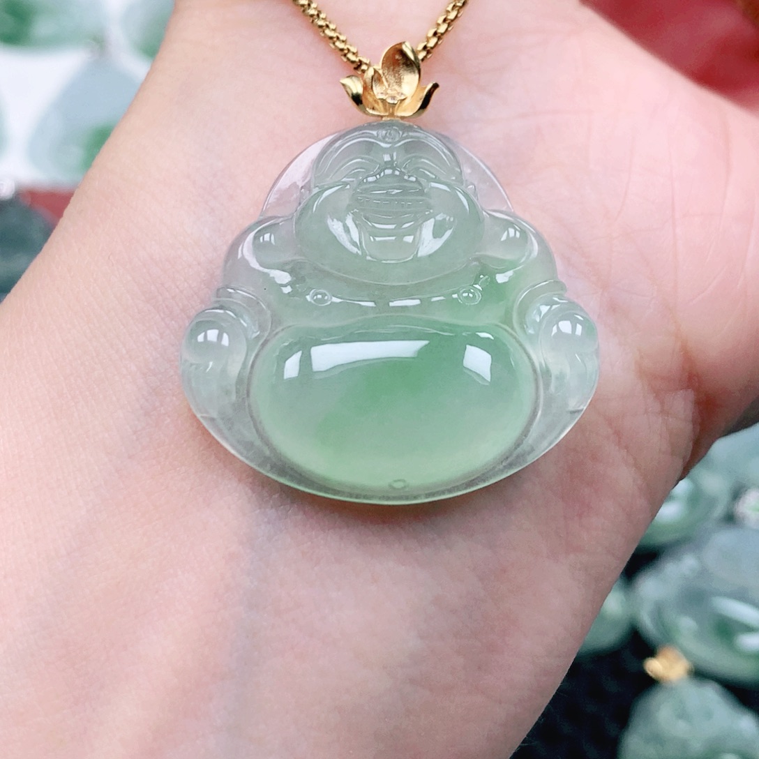 l***u翡翠18K金镶嵌吊坠(不含链)